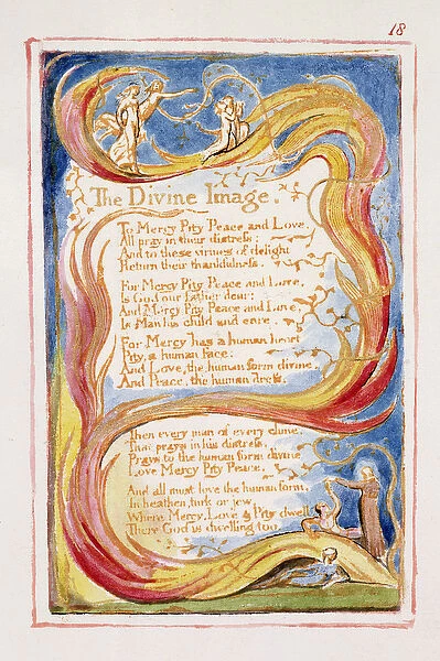 P. 125-1950. pt18 The Divine Image: plate 18 from Songs of Innocence