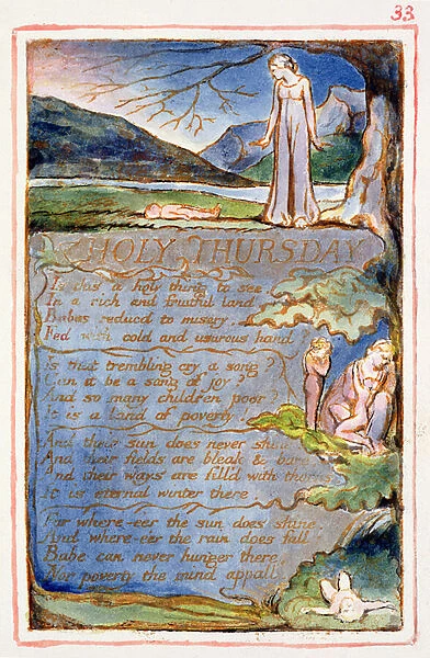 P. 125-1950. pt33 Holy Thursday: plate 33 from Songs of Innocence and of Experience