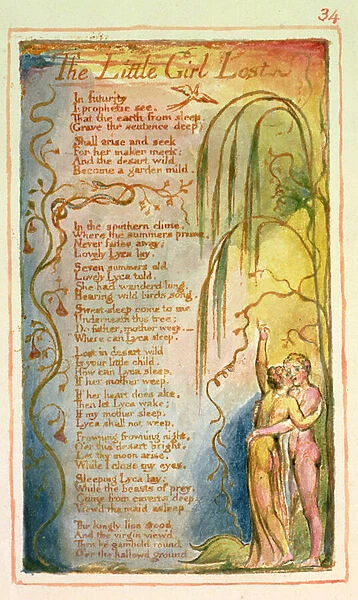P. 125-1950. pt34 The Little Girl Lost: plate 34 from Songs of Innocence and of Experience