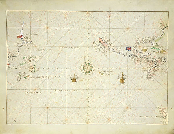 The Pacific Ocean, from an Atlas of the World in 33 Maps, Venice, 1st September 1553