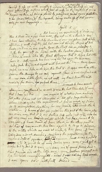 Page 3, Letter from Abigail Adams to John Adams, 31 March - 5 April 1776 (ink on paper)