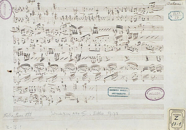 Page of musical score of 'Fidelio': beginning of act III