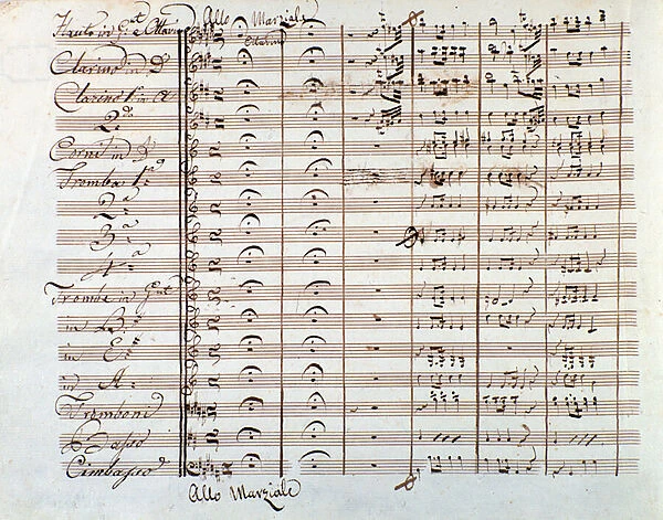Page of musical score of La gazza ladra (The Thieving Magpie) by Gioacchino Rossini