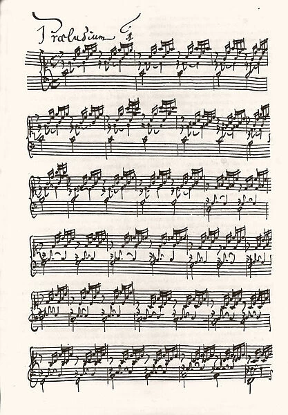 Page of a sheet music for Jean Sebastien Bach (Johann Sebastian Bach