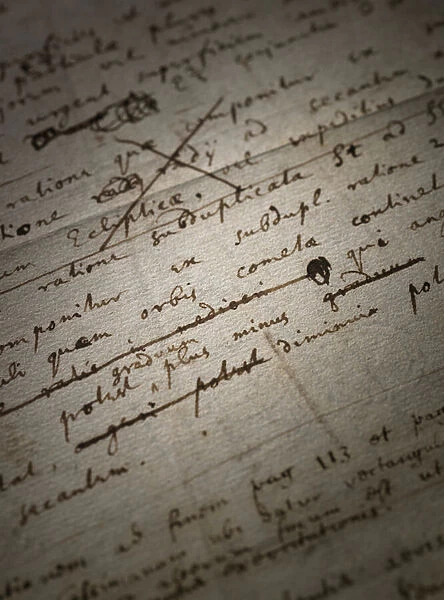 Two pages of revisions to the Principia Mathematica, 1694 (ink on paper)