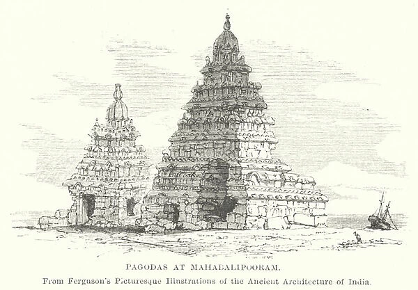 Pagodas at Mahabalipooram (engraving)