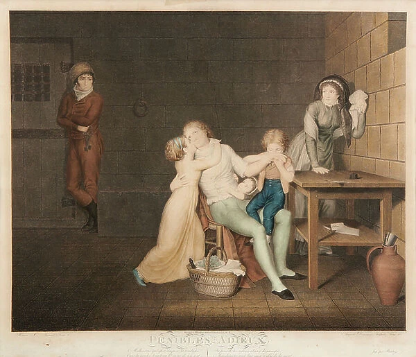 The Painful Farewell, 1802 (hand coloured engraving)