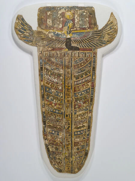 Painted Mummy Covering (Apron), 305-30 BC (linen, gesso, paint, and gilding)