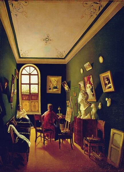 The Painters Studio, 1843 (oil on canvas)