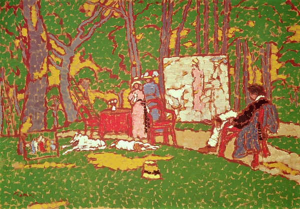 Painting Lazarine and Anella in the Park. Its Hot, 1910