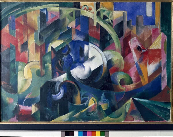 Painting with oxen (oil on canvas, 1913-1914)
