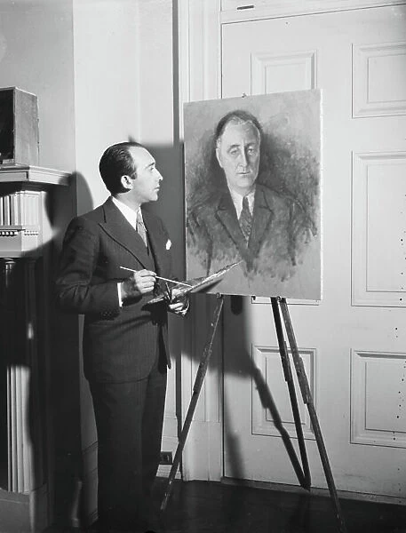 Painting portrait of Franklin Roosevelt, 1934