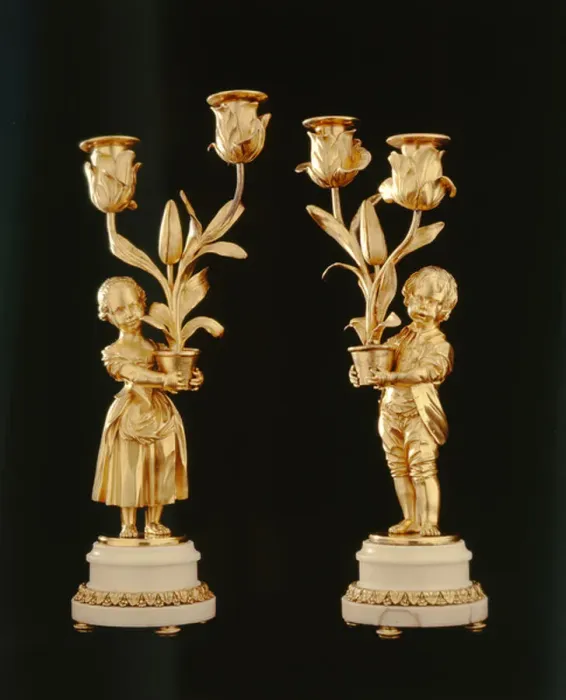 Framed Print : A pair of ormolu candelabra (ormolu)