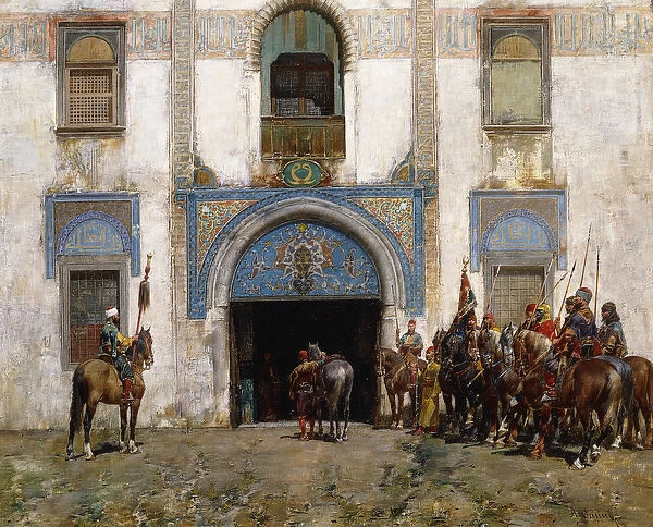 The Palace Guard, (oil on canvas)