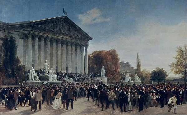 The Palais du Corps Legislatif after the Last Sitting on 4th September 1870 (oil