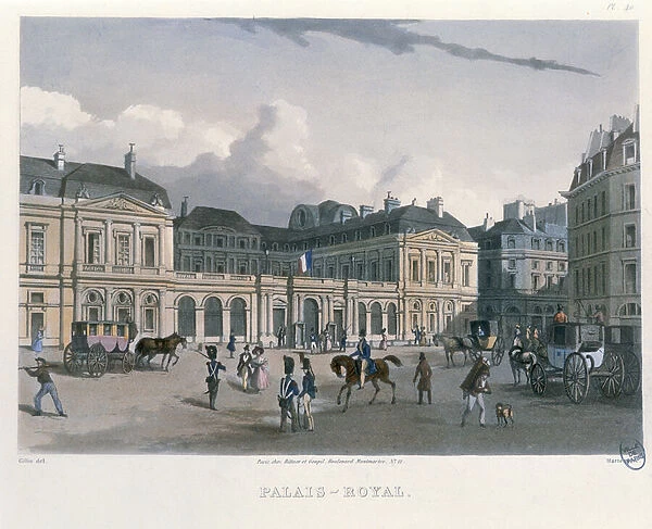 The Palais-Royal, Paris, 1832 (colour litho)
