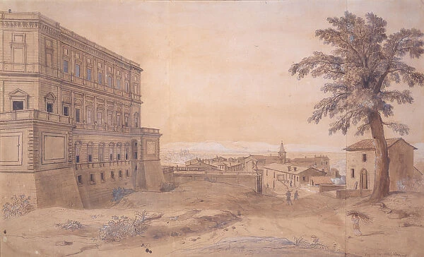 The Palazzo Farnese at Caprarola (ink & wash on paper)