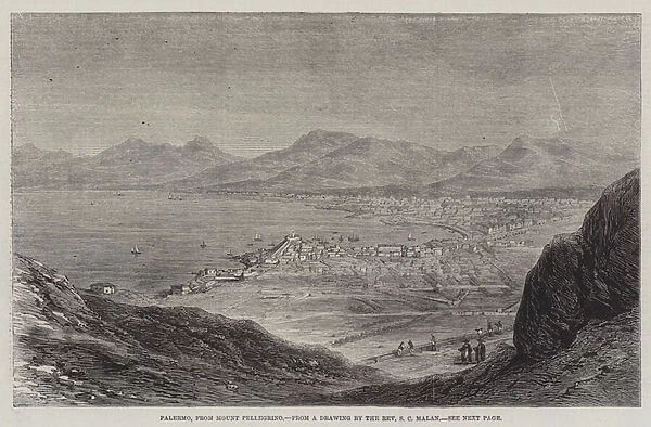 Palermo, from Mount Pellegrino (engraving)
