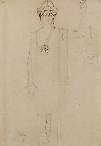 Pallas Athena, 1908 (pencil on paper)
