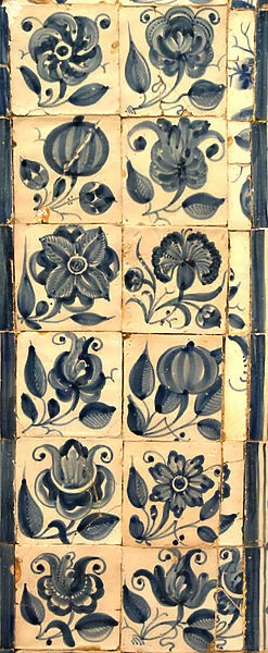 Panel depicting various species of flowers, Tarouca, Portugal (ceramic tiles)