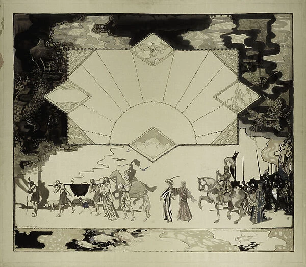 The Panel of the Mabinogian, No. 10, (watercolour, gouache