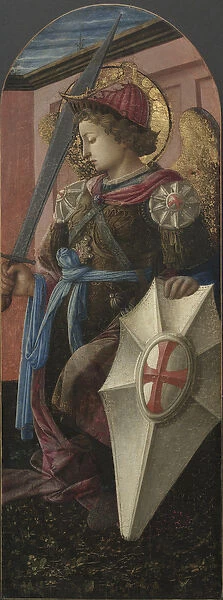 Panel from a Triptych: The Archangel Michael, 1458 (tempera on wood panel)