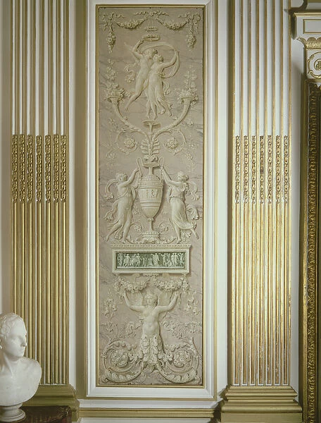 Panel of trompe l oeil ornament (oil on panel)