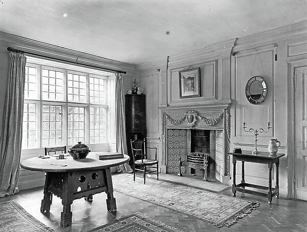 The Panelled Room, Kelmscott Manor, Oxfordshire, from The English Country House (b / w photo)