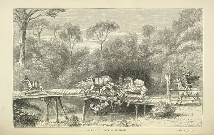 Framed Print : A panic upon a bridge