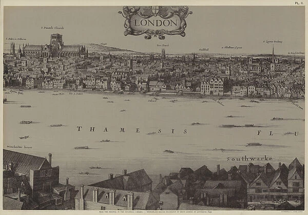 Panorama of London, 1647 (litho)