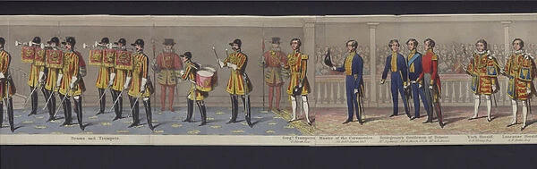 Part of the panorama of the marriage of Queen Victoria, c. 1840 (hand-coloured aquatint)