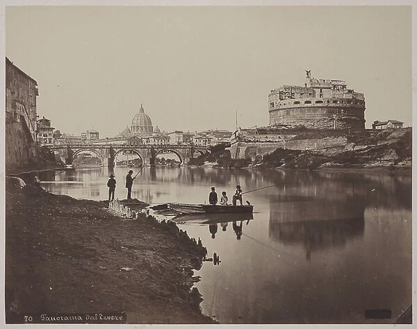 Panorama of the Tiber, c.1865 (albumen print from glass negative)