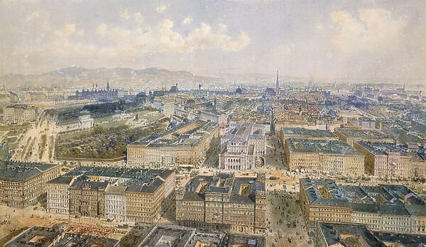 Panorama of Vienna, 1871 (watercolour on paper heightened with white)