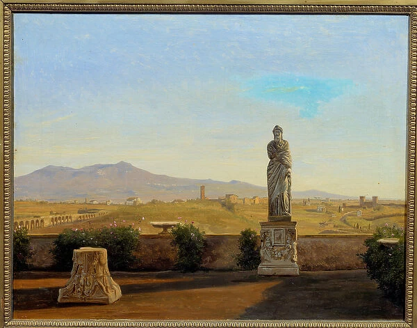 Panorama from Villa Mattei. Painting by Carl Christian Constantin Hansen (1804-1880)