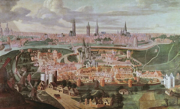 Panoramic view of the city of Ghent at the end of the 16th century (oil on panel) 88