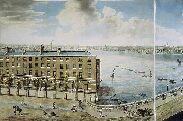 Panoramic view of London, 1792-93 (coloured aquatint)