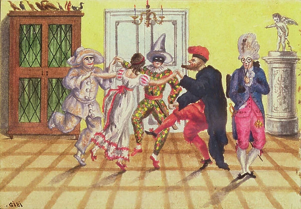 Pantomime from the journal of Carl Baumann written 1813-25, 1813 (w / c)