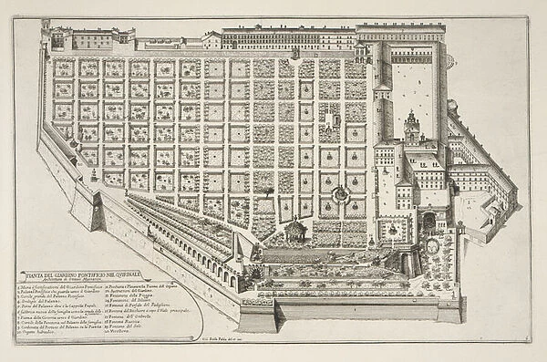 Papal Garden and Palace of the Quirinale, from Il Nuovo Teatro della Fabriche et