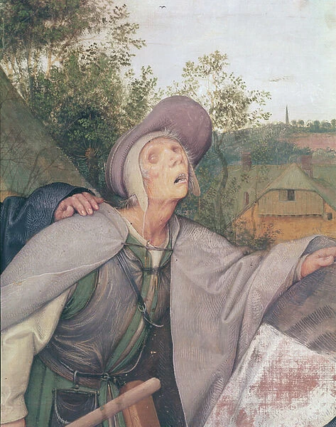 Parable of the Blind, detail of a blind man, 1568 (oil on canvas) (detail of 29163)