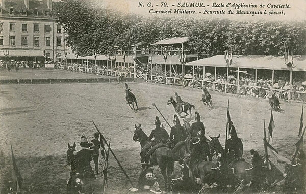 Parade at the Cavalry School in Saumur. Postcard sent in 1913