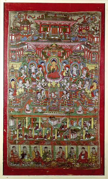 Paradise of Amitabha, from Dunhuang, Gansu Province (painted silk)