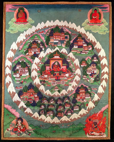 The Paradise of Shambhala, Tibetan Banner (painted silk)