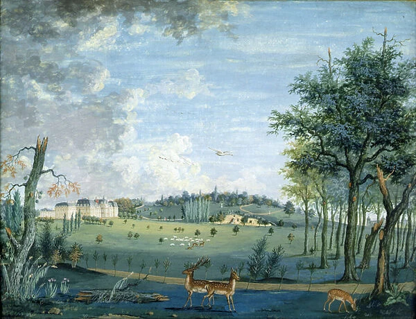 Parc du Raincy, the Chateau and the Rocks, c. 1754-93 (gouache on paper)