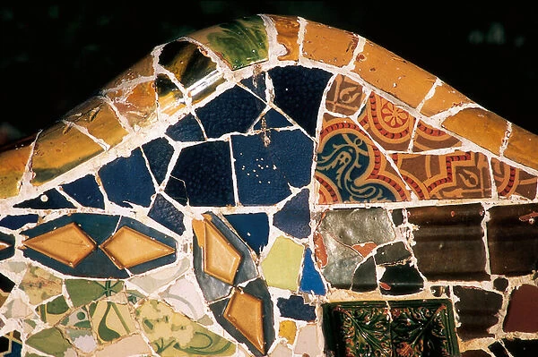 Parc Guell, Barcelona, detail, 1900-14 (mosaic)