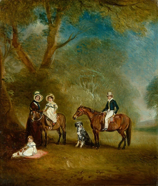 The Pares Family of Hopwell in a Wooded Landscape (oil on canvas)