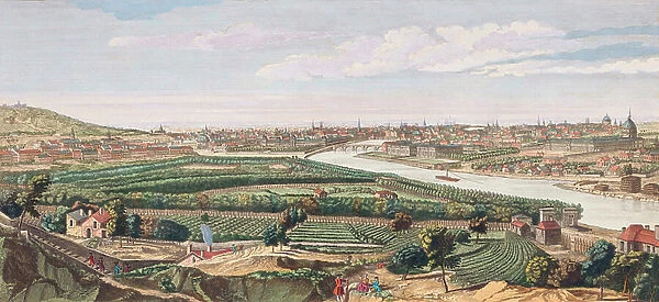 Paris in 18th century (engraving)