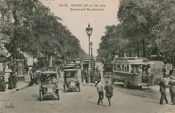 Paris, Boulevard Montmatre. Postcard sent in 1913