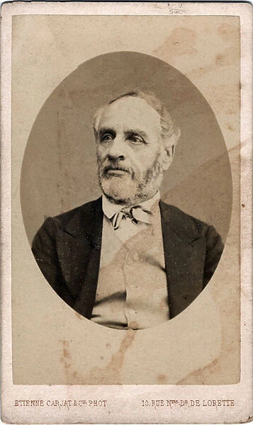 Paris Commune (1871): portrait of journalist Louis Charles Delescluze (1809-1871) member of the Commune. Carjat photography. Dim. 10, 5X6, 3 cm