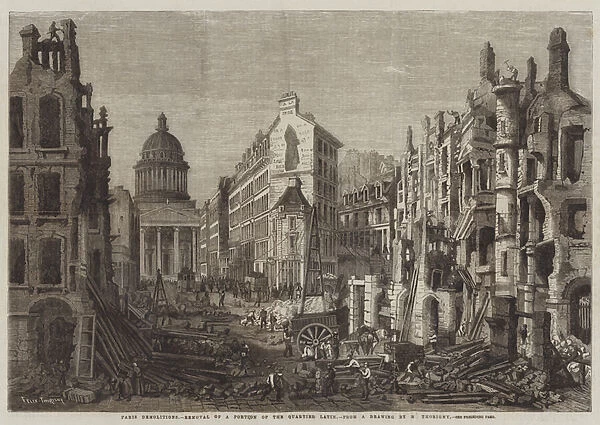 Paris Demolitions, Removal of a Portion of the Quartier Latin (engraving)