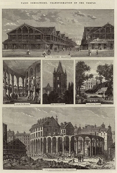 Paris Demolitions, Transformation of the Temple (engraving)